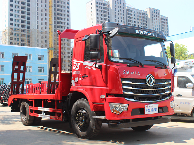 东风D3国六单桥平板运输车